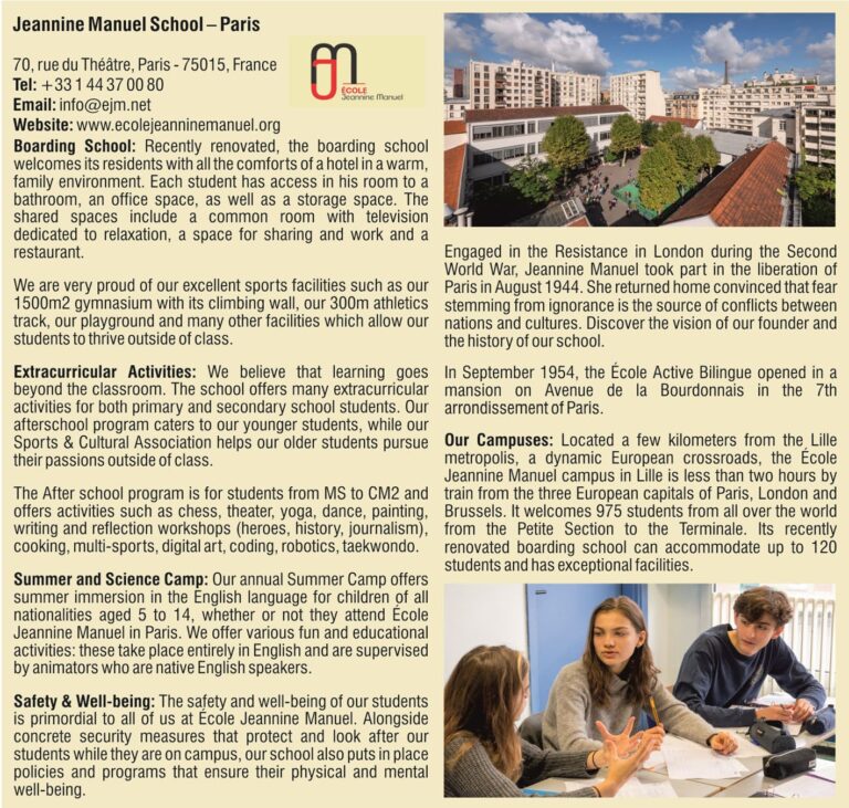 Jeannine Manuel School – Paris