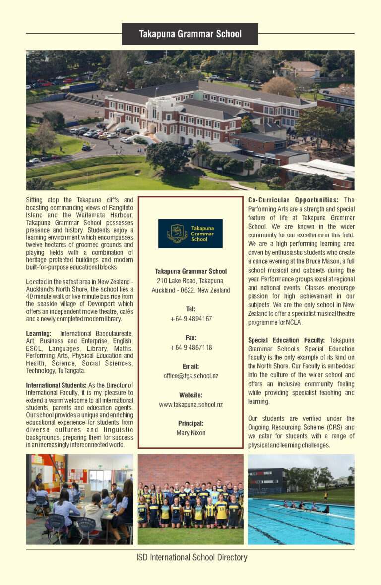 Takapuna Grammar School, New Zealand